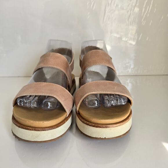 Nisolo Womens Go-To Flatform Sandals 7.5 Almond Strappy Casual Beachy Summer - Picture 3 of 11